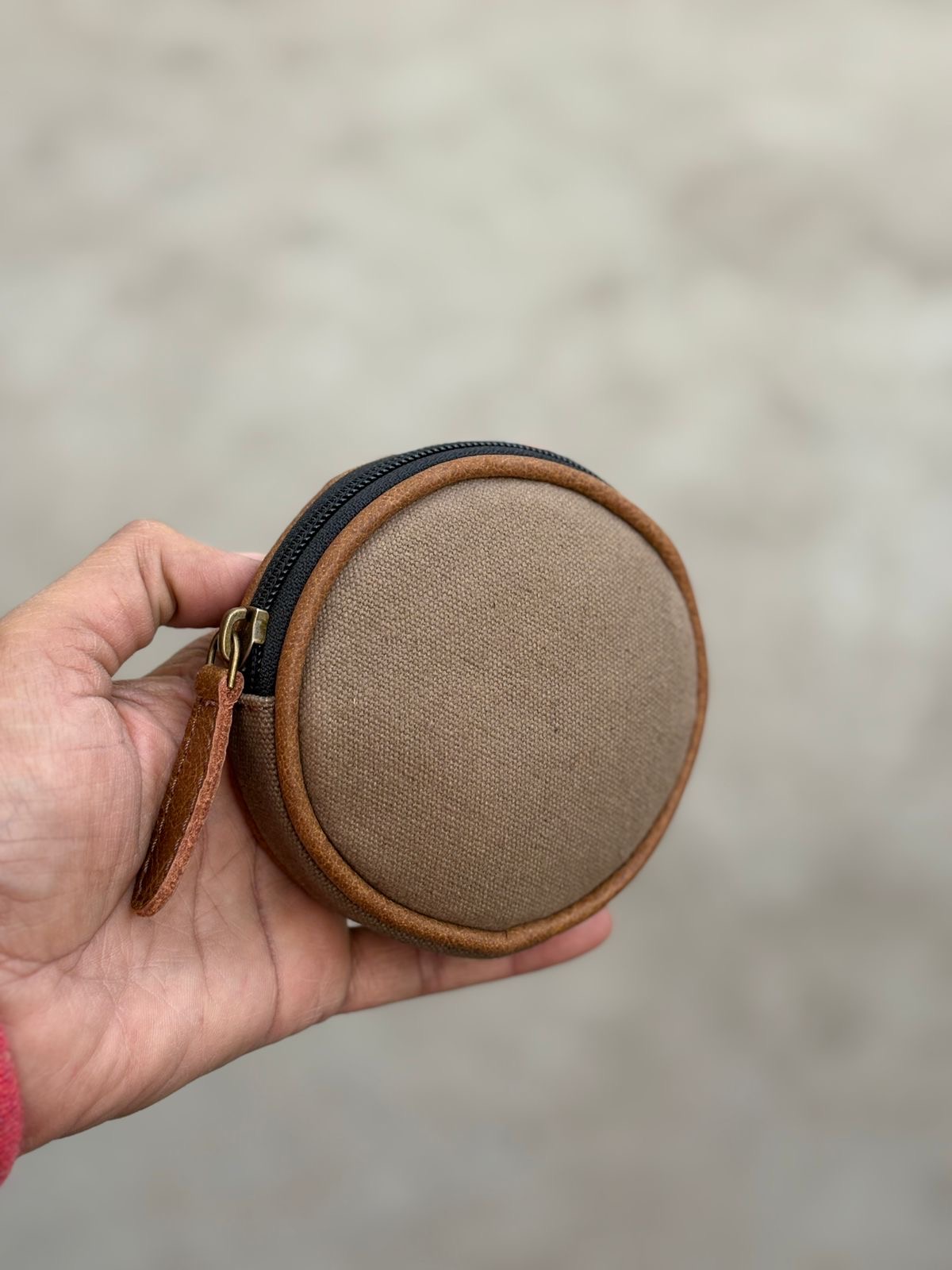Canvas Round Pouch - Round canvas zip pouch with leather trim https://citcraft.com/wp-content/uploads/2026/03/Canvas-Round-Pouch-Round-canvas-zip-pouch-with-leather-trim.jpg